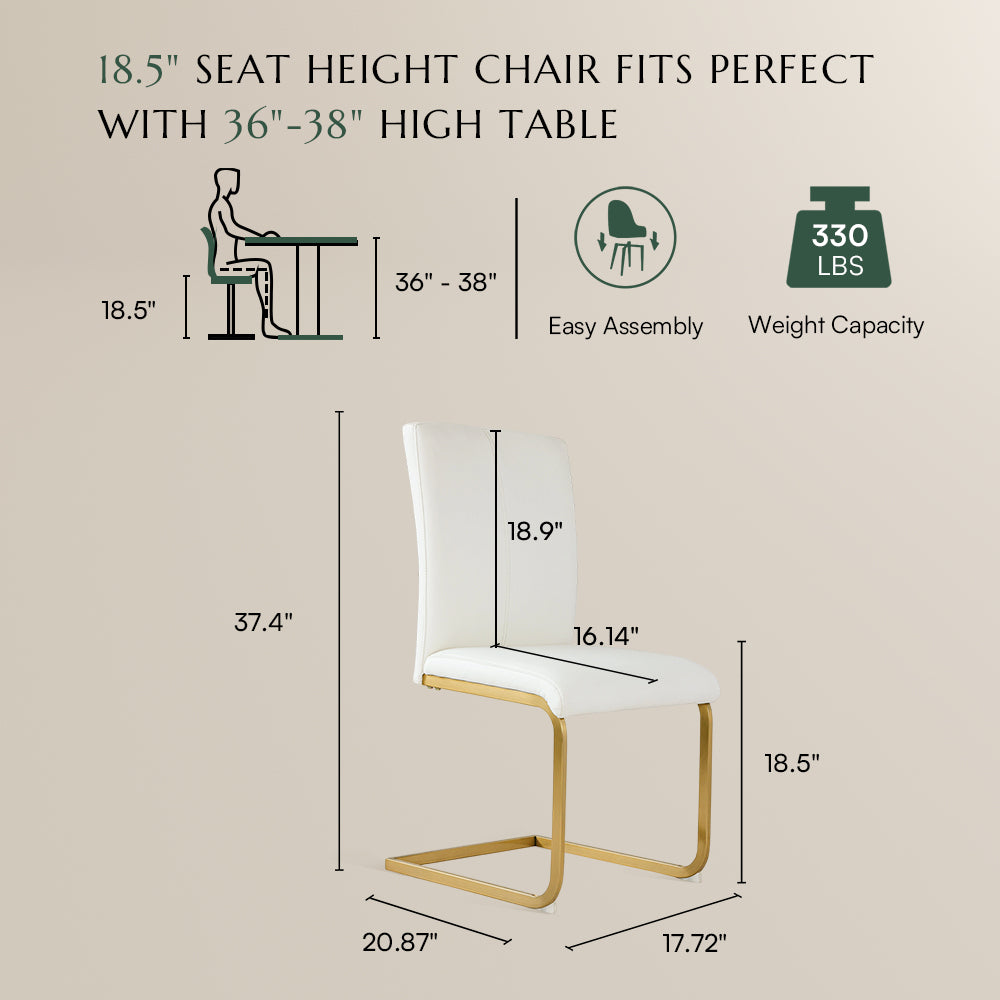 POVISON CR0105W Modern Luxury Leather Dining Chairs