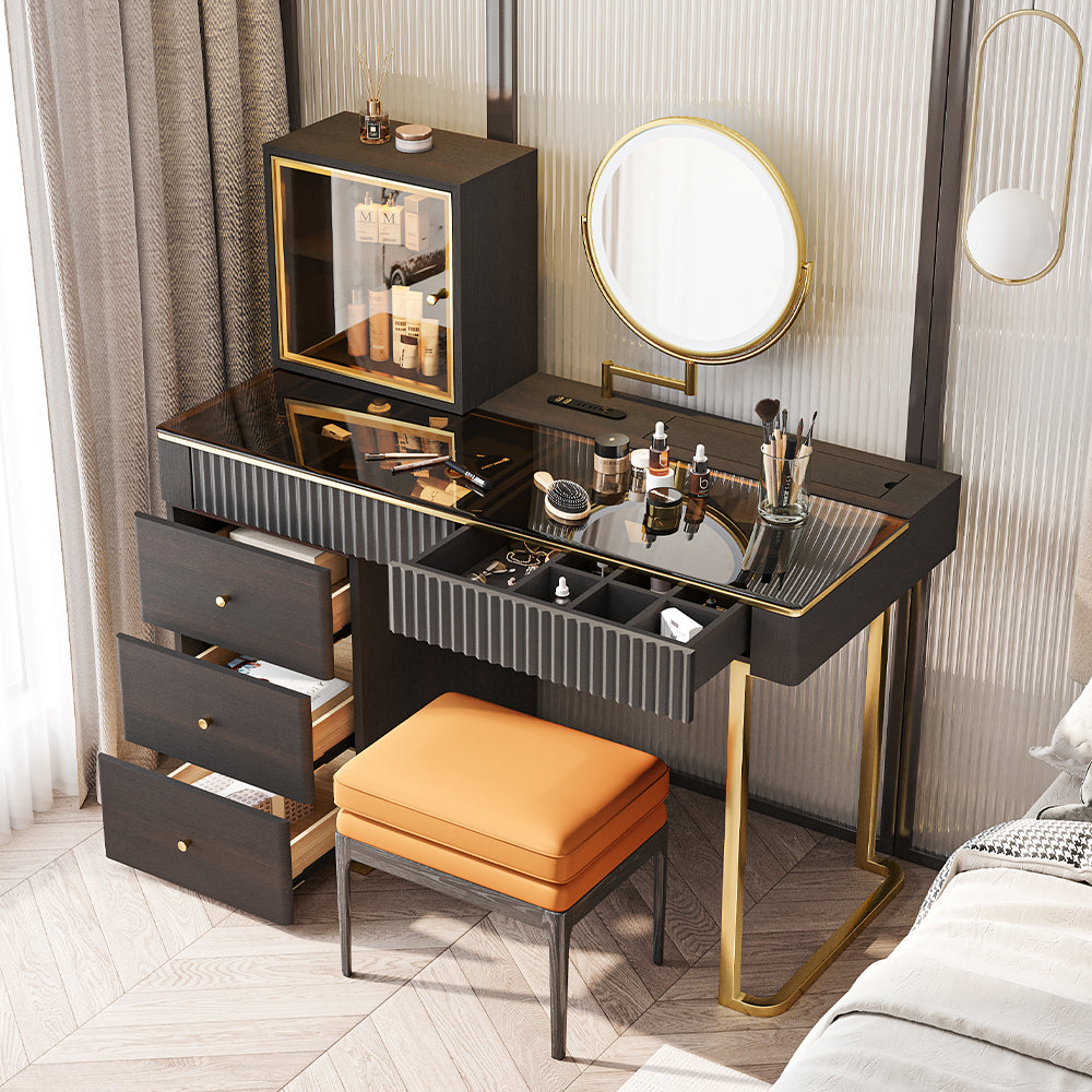 POVISON VB083DW Modern Makeup Vanity Table Set with LED Mirror 120cm