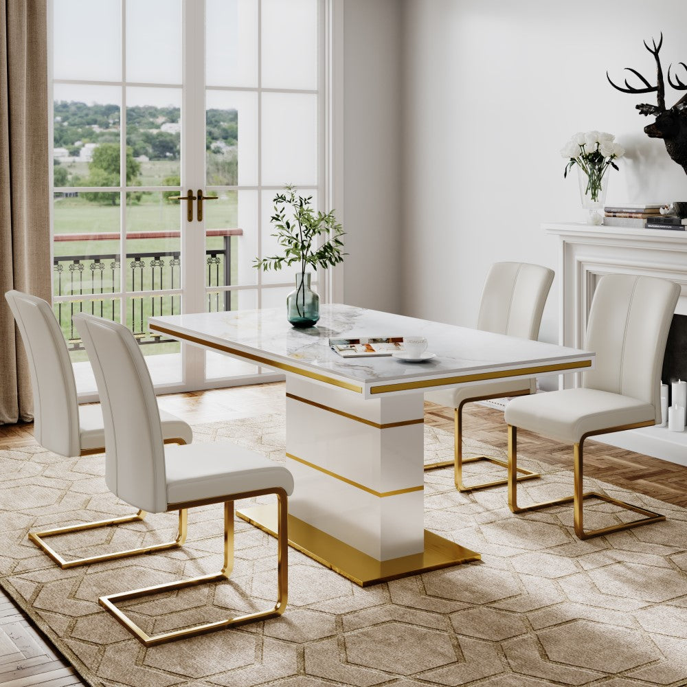 POVISON CR0105W Modern Luxury Leather Dining Chairs