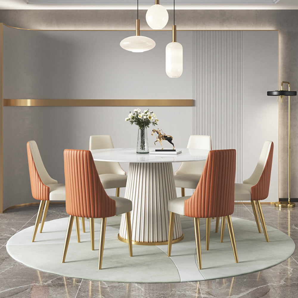 POVISON Lira DT8014 Round Dining Table Sintered Stone White