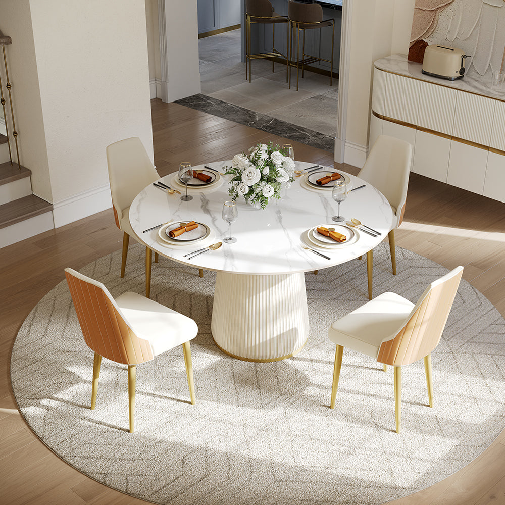 POVISON Lira DT8014 Round Dining Table Sintered Stone White
