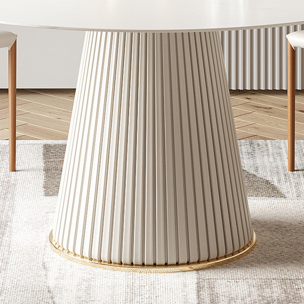 POVISON Lira DT8014 Round Dining Table Sintered Stone White