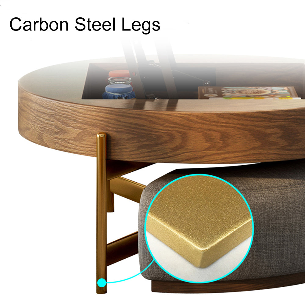POVISON Lift-Top Coffee Table with Storage Sintered Stone 80cm