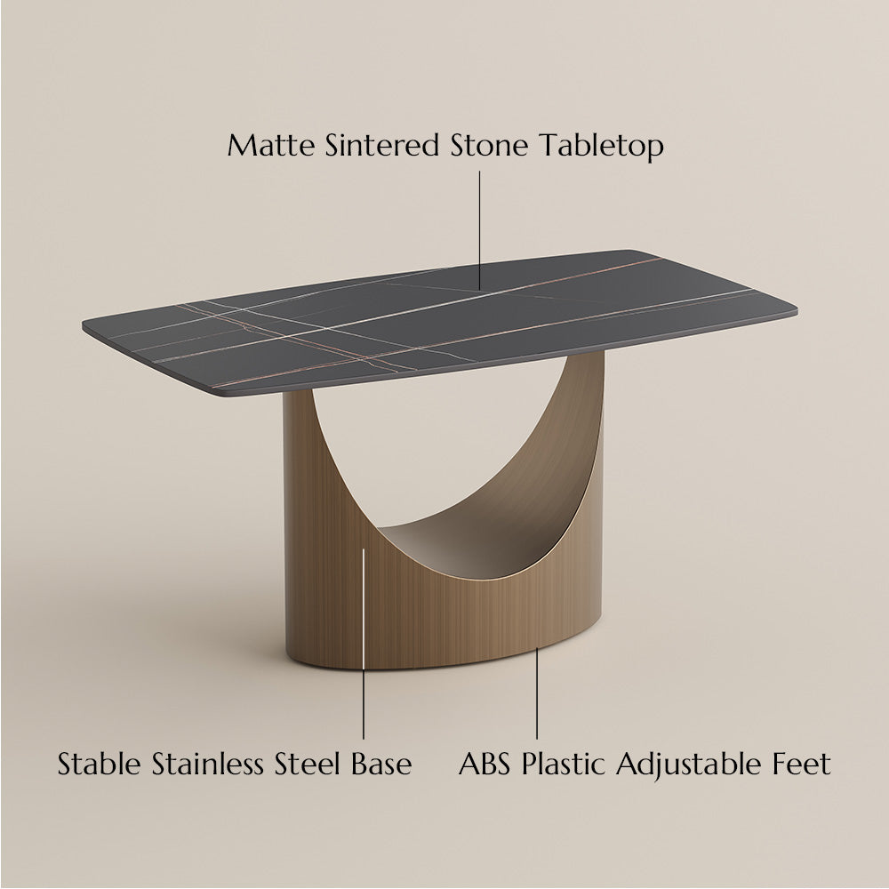 POVISON Hobart Rectangular Dining Table Sintered Stone