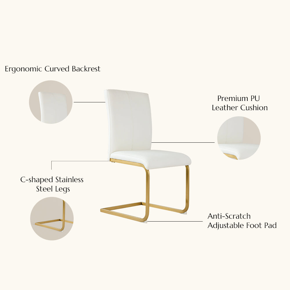 POVISON CR0105W Modern Luxury Leather Dining Chairs