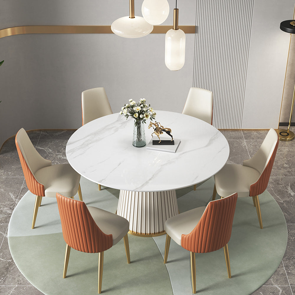 POVISON Lira DT8014 Round Dining Table Sintered Stone White