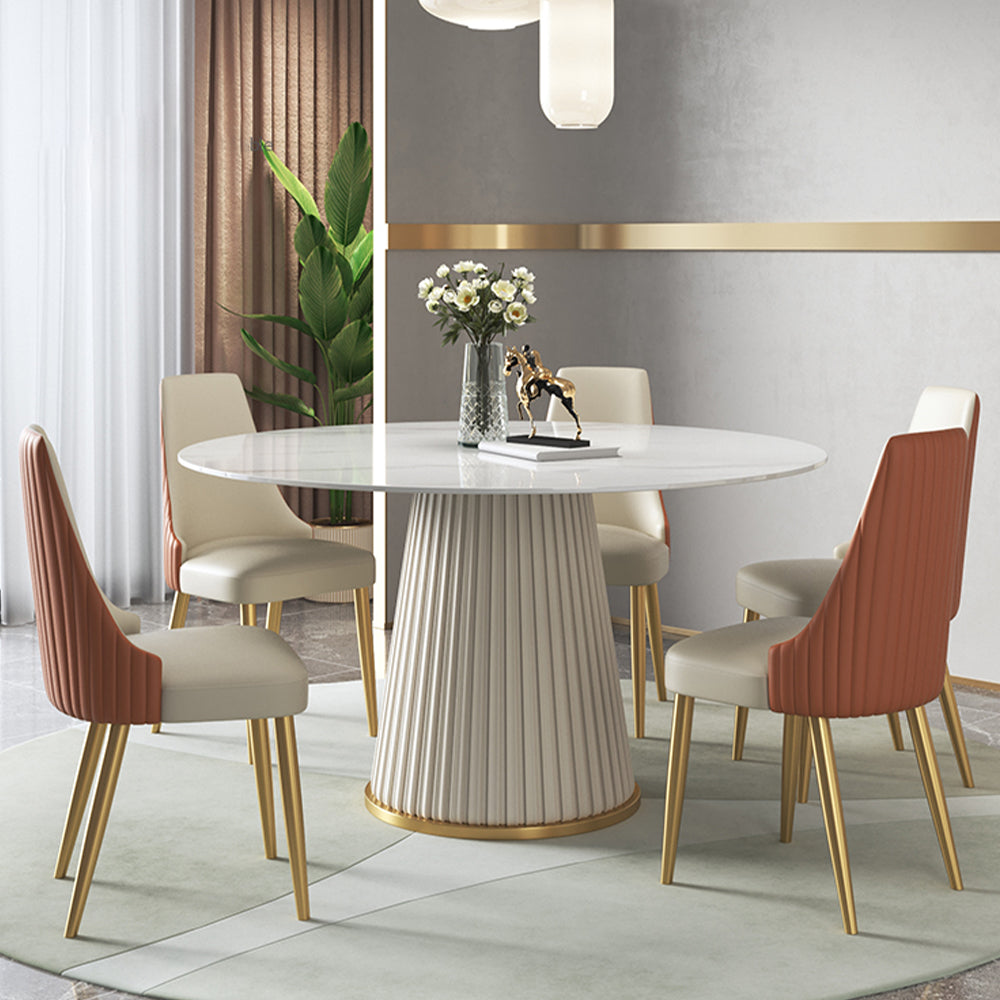 POVISON Lira DT8014 Round Dining Table Sintered Stone White