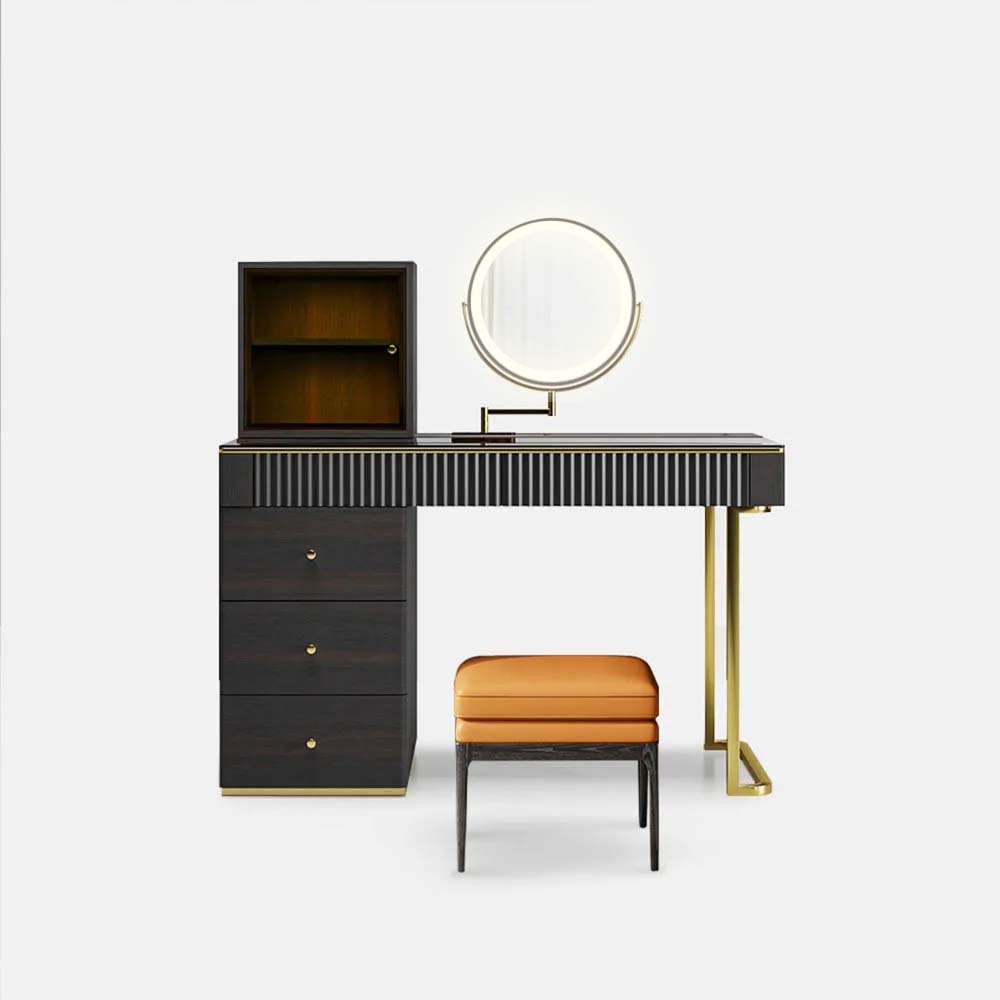 POVISON VB083DW Modern Makeup Vanity Table Set with LED Mirror 120cm