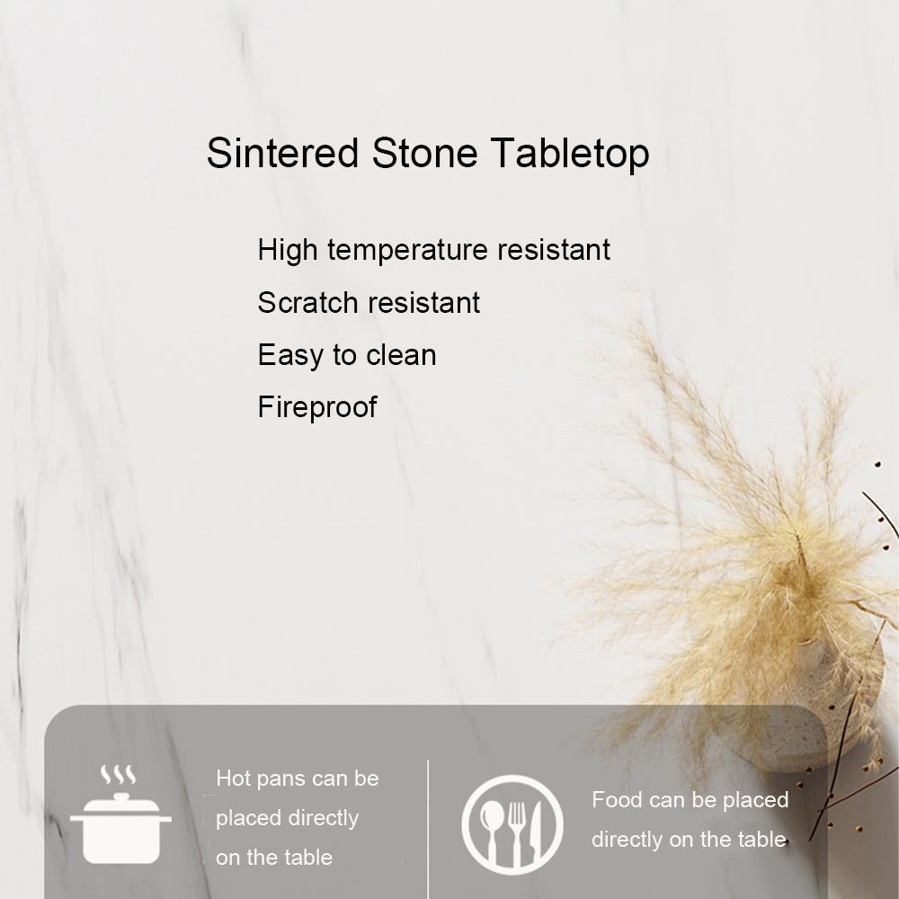POVISON Lira DT8014 Round Dining Table Sintered Stone White